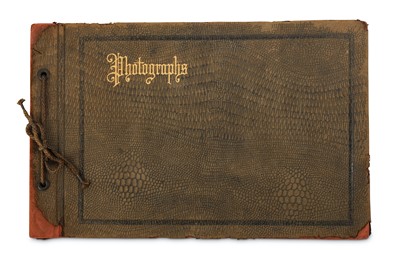 Lot 643 - A LEATHER-BOUND PHOTOGRAPH ALBUM WITH IMAGES...