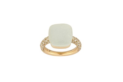 Lot 127 - A moonstone and diamond 'Nudo' ring, by...