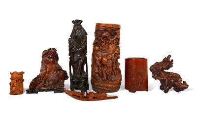 Lot 272 - A COLLECTION OF CHINESE WOOD CARVINGS. Qing...