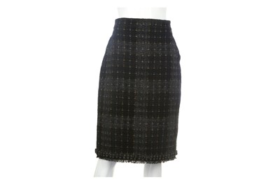 Lot 115 - Chanel Charcoal Tweed Skirt