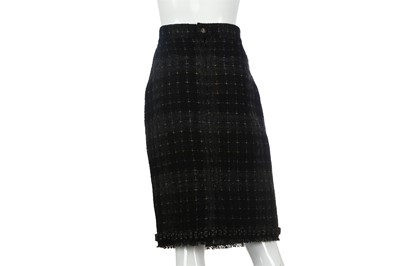 Lot 115 - Chanel Charcoal Tweed Skirt
