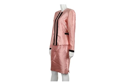 Lot 54 - Valentino Boutique Pink Silk Skirt Suit - size 10