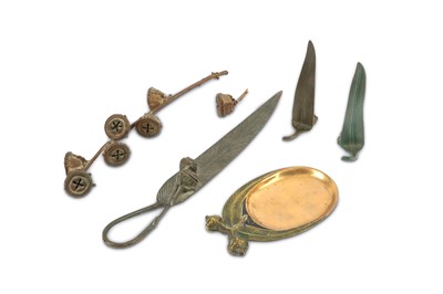 Lot 206 - A collection of cold painted bronze items...