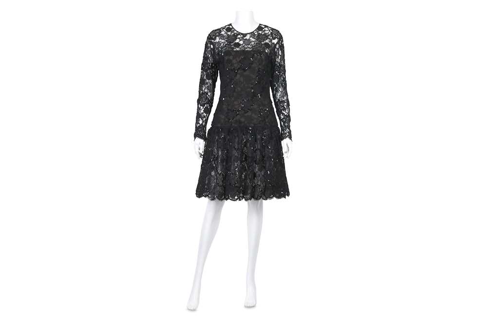 Váy Dior Fitted Dress with CD Buttons Black Wool and Silk