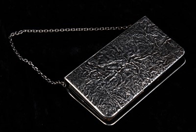 Lot 99 - A Russian silver purse with fitted leather...