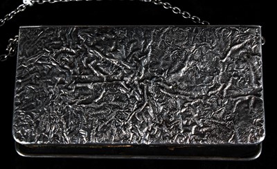 Lot 99 - A Russian silver purse with fitted leather...