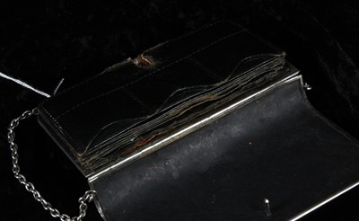 Lot 99 - A Russian silver purse with fitted leather...