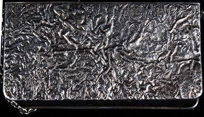 Lot 99 - A Russian silver purse with fitted leather...