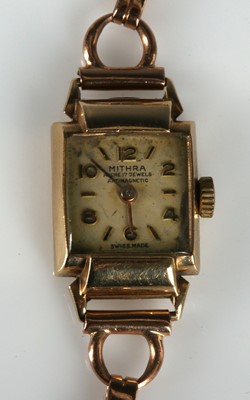 Lot 307 - A vintage 9ct gold cased 'Mithra' dress watch,...