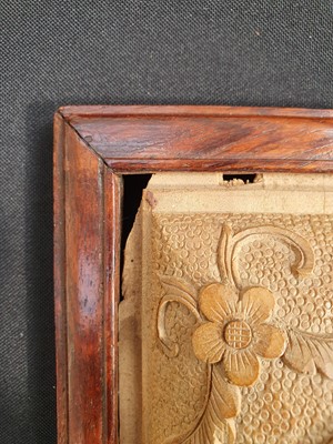 Lot 690 - A CHINESE BOXWOOD INSET HARDWOOD 'DRAGON AND PHOENIX' BOX AND COVER.