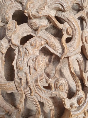 Lot 690 - A CHINESE BOXWOOD INSET HARDWOOD 'DRAGON AND PHOENIX' BOX AND COVER.