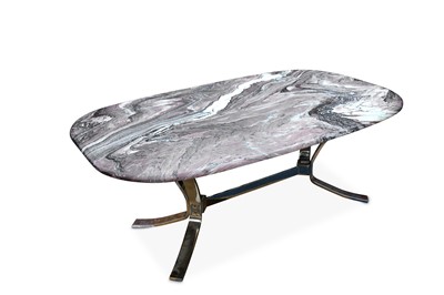 Lot 345 - UNKNOWN: A marble coffee table, the elongated...