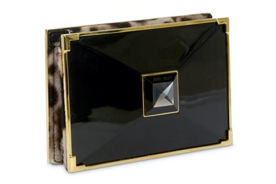 Lot 409 - Jimmy Choo Black Lacquer and Pony Hair Latoya Clutch