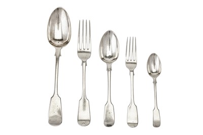 Lot 324 - A Victorian sterling silver table service of flatware / canteen, London 1846-78 by George Adams of Chawner & Co