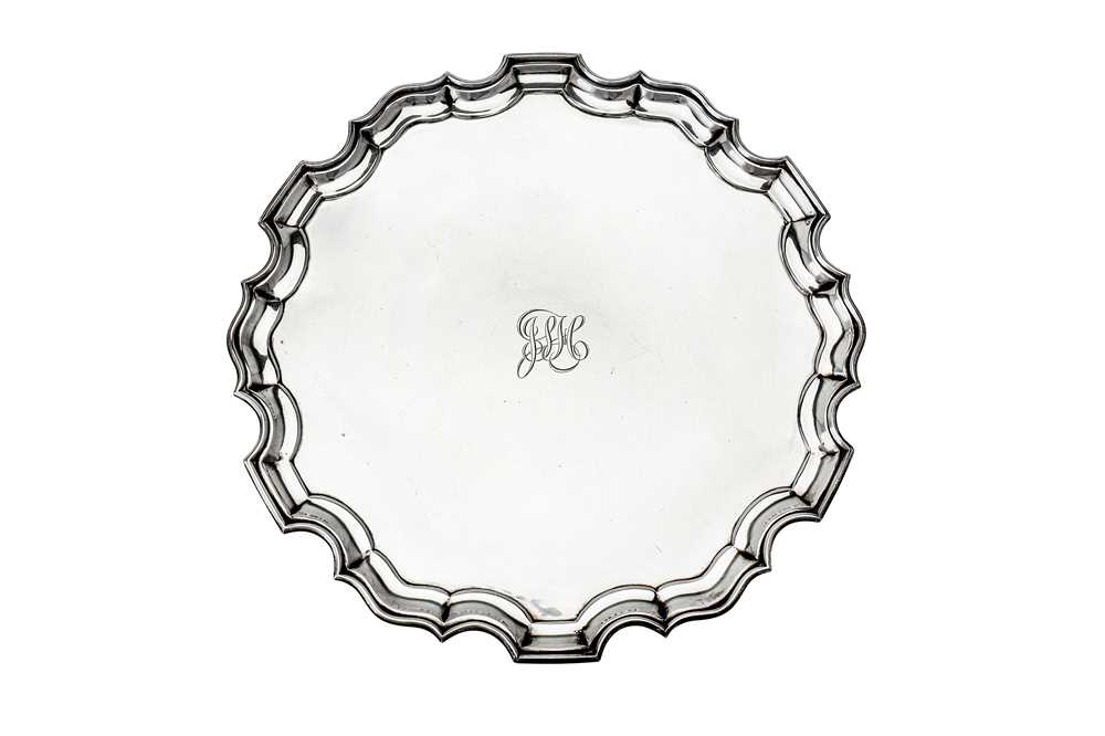 Lot 489 - A George V sterling silver salver, Sheffield 1929 by Mapping & Webb