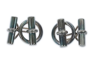 Lot 483 - Hermes Silver Chaine d'Ancre Cufflinks