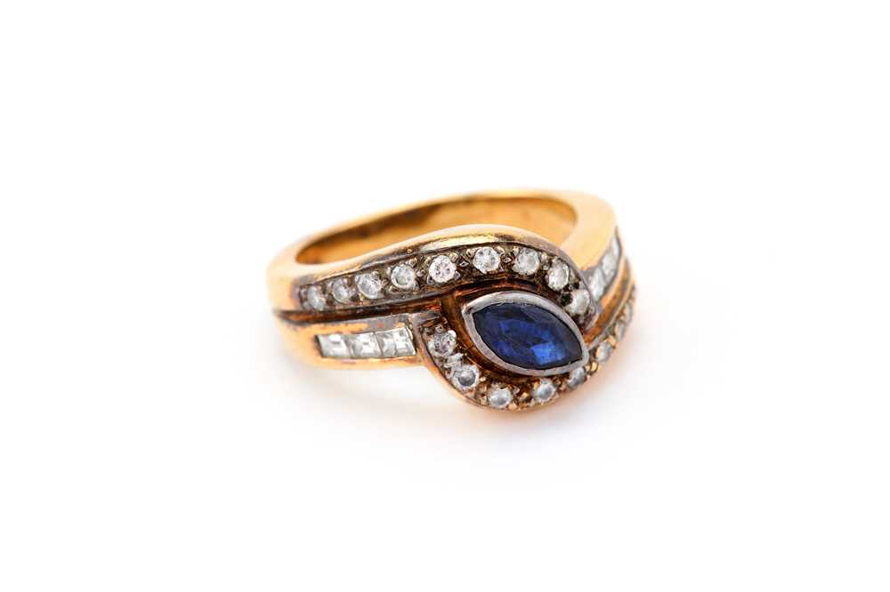 Lot 30 - A sapphire and diamond dress ring, the...