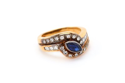 Lot 122 - A sapphire and diamond dress ring