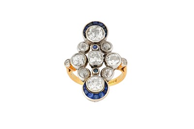 Lot 147 - A sapphire and diamond dress ring The...