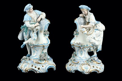 Lot 158 - A pair of late 19th Century French porcelain...