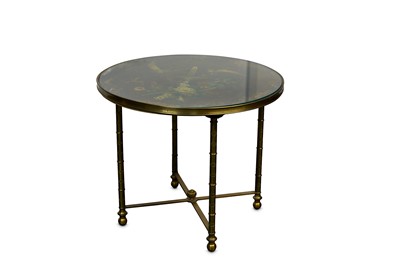 Lot 318 - A circular coffee table, the top painted with...