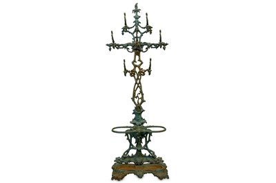 Lot 306 - A Victorian Coalbrookdale cast iron hall stand,...