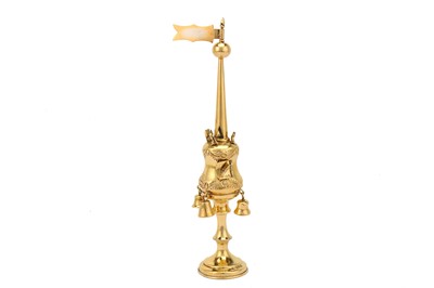 Lot 555 - Judaica - A George V sterling silver gilt spice tower, London 1922 by Rosenzweig, Taitelbaum & Co (Jacob Rozenzweig)