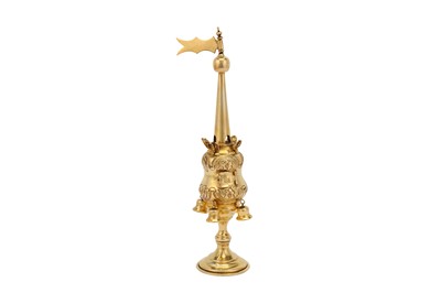 Lot 554 - Judaica - A George V sterling silver gilt spice tower, London 1920 by MS, Morris Salkind (?)