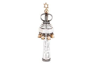 Lot 559 - Judaica - An Elizabeth II sterling silver and parcel-gilt torah finial (Rimonim), London 1964 by A Taite & Sons Ltd