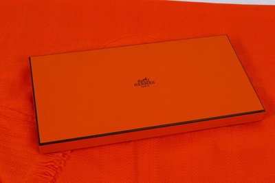 Lot 286 - Hermes Orange Cashmere Silk Scarf