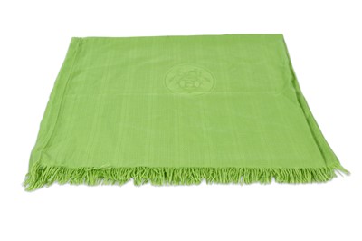 Lot 172 - Hermes Lime Green Cashmere Silk Scarf