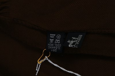 Lot 278 - Hermes Brown Cashmere Wool Shawl