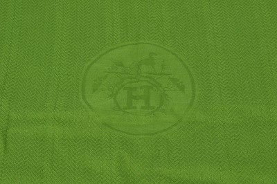 Lot 173 - Hermes Green Cashmere Silk Scarf