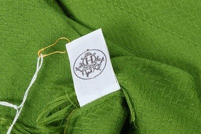 Lot 173 - Hermes Green Cashmere Silk Scarf