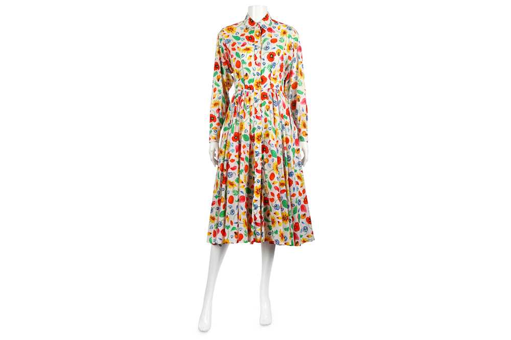 Lot 35 - Kenzo Vintage Floral Cotton Midi Dress - size 36