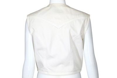 Lot 140 - Versace Jeans Couture White Denim Waistcoat - size L