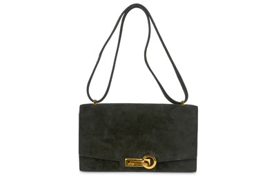 Lot 389 - Hermes Vintage Black Suede Shoulder Bag