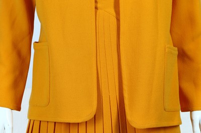 Lot 14 - Christian Dior Orange Crepe Skirt Suit - size 40