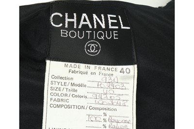Lot 112 - Chanel Boutique Black Crushed Velvet Ensemble - size 40