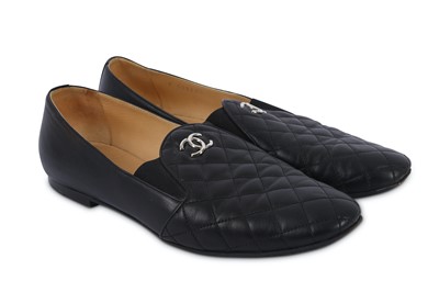 Lot 463 - Chanel Black Quilted Loafers - size 42