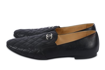 Lot 463 - Chanel Black Quilted Loafers - size 42