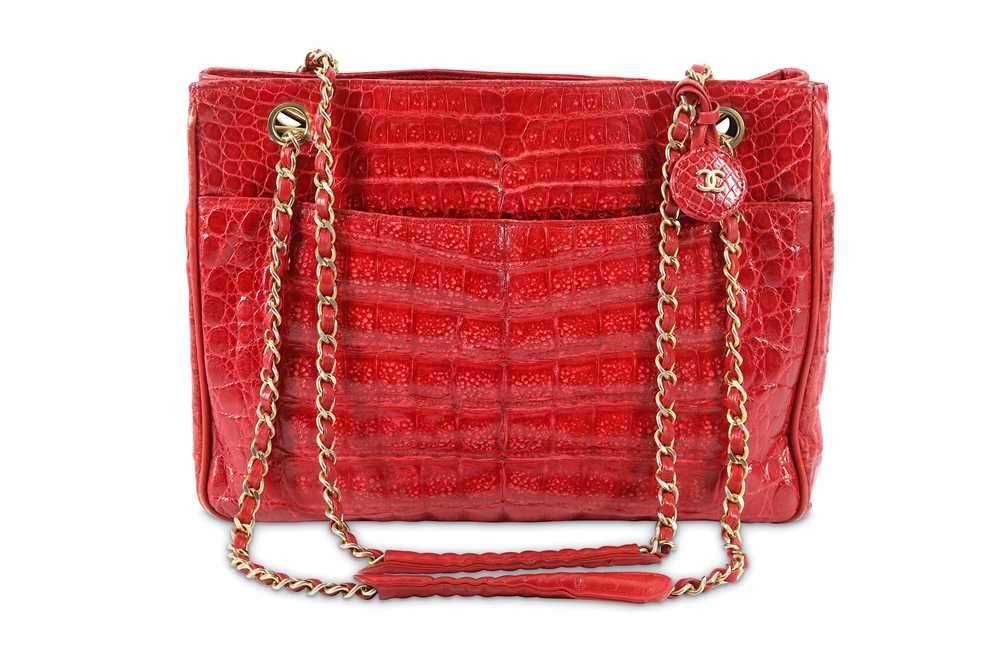 Lot - Vintage Crocodile Skin CHANEL Shoulder Bag