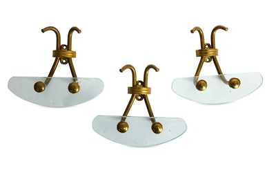 Lot 178 - MANNER OF FONTANA ARTE, ITALY: Three brass and...