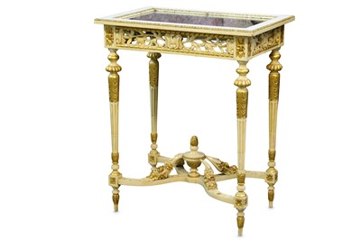 Lot 271 - A French cream painted and parcel gilt...