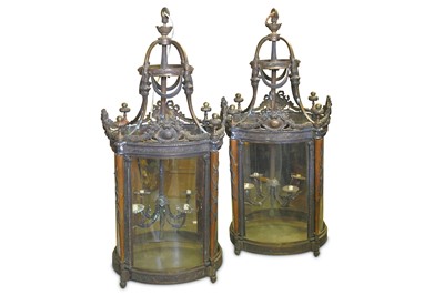 Lot 271 - A VERY LARGE PAIR OF REGENCY STYLE BRONZE HALL...
