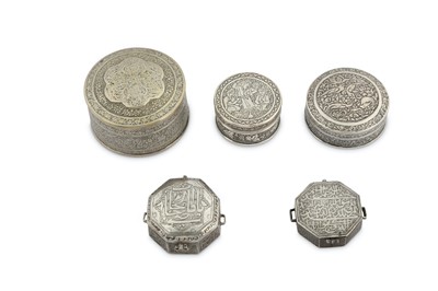 Lot 174 - FIVE SMALL SILVER BOXES