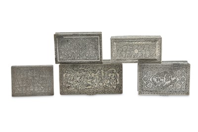 Lot 171 - FIVE LIDDED SILVER BOXES