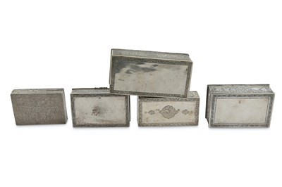 Lot 171 - FIVE LIDDED SILVER BOXES