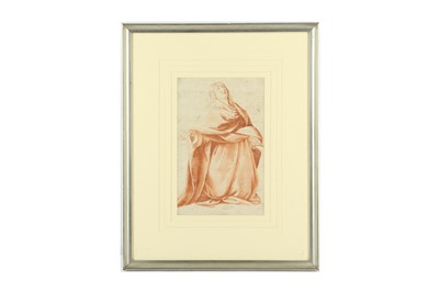 Lot 436 - A sanguine study of a figure in a robe staring...