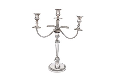 Lot 399 - A mid-20th century Italian 800 standard silver candelabrum, Firenze 1944-68, makers numeral unclear